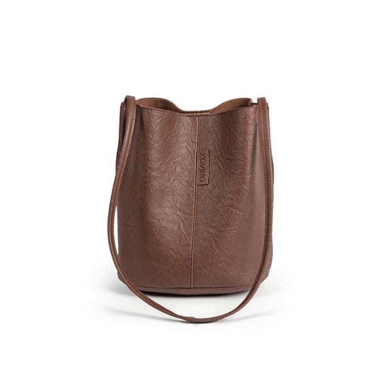 Buy Women Solid Bucket Bag Crossbody Bag Shoulder Bag Darkbrown - MyDeal