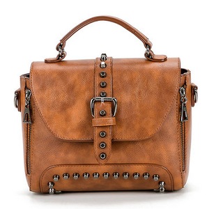 Women Stylish Rivet Crossbody Bags Shoulder Bag Outdoor Handbag Brown Colour