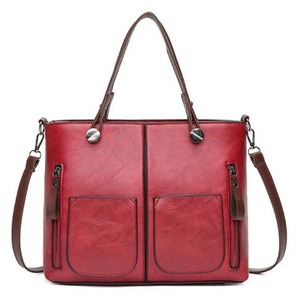 Women Vintage Pu Leather Minimalist Fashion Handbag Shoulder Crossbody Bag
