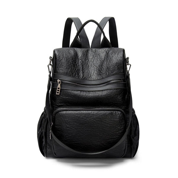 Women Vintage School Backpacks Sport Shoulder Bags Black Colour