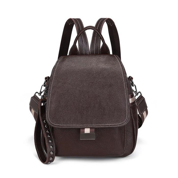 Women Vintage Soft PU Leather Mini Anti-theft Backpack Shoulder Bag