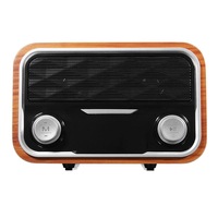 Wood Double Units Wireless Bluetooth Speaker Fm Radio Aux-In Stereo Bass Subwoofer