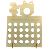 Wooden Christmas Advent Calendar Christmas Claus Decoration Fits 25 Circular Chocolates Candy Stand Rack