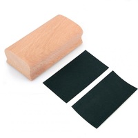 Wooden Polished Block For Guitar Bass Fret Leveling Fingerboard Luthier Tool + 2 Sandpaper 10#