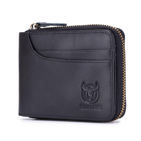 Zip Around Wallet Rfid Blocking Secure Leather Card Holder For Men Black