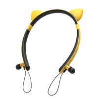 Zw29 Cartoon Cat Ears Shape Stereo Head-Mounted Magnet Bluetooth Earphone