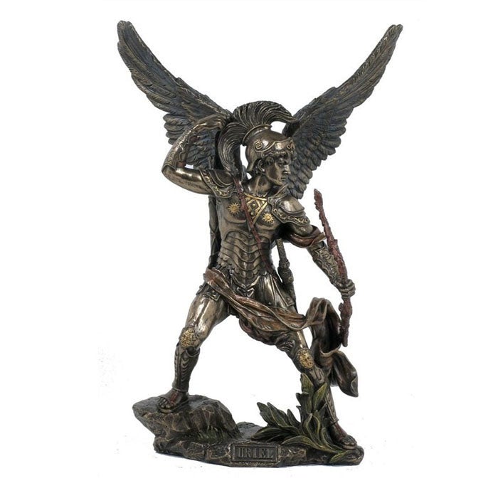 Veronese Cold Cast Bronze Coated Archangel Uriel Figurine