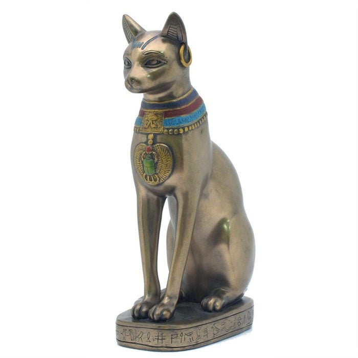Bastet With Earings Cold Cast Bronze Figurine