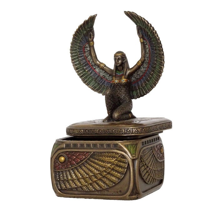 Veronese Cold Cast Bronze Isis Trinket Box