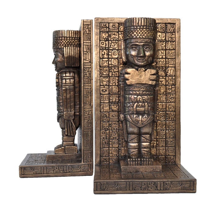 Veronese Cold Cast Bronze Mayan Figurine - Bookend