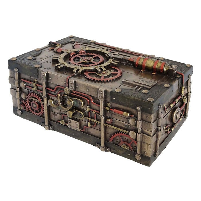 Veronese Cold Cast Bronze Steampunk Treasure Box