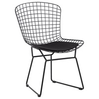 Bondi Steel Black Dining Chair with Seat Pad Powder coated Steel