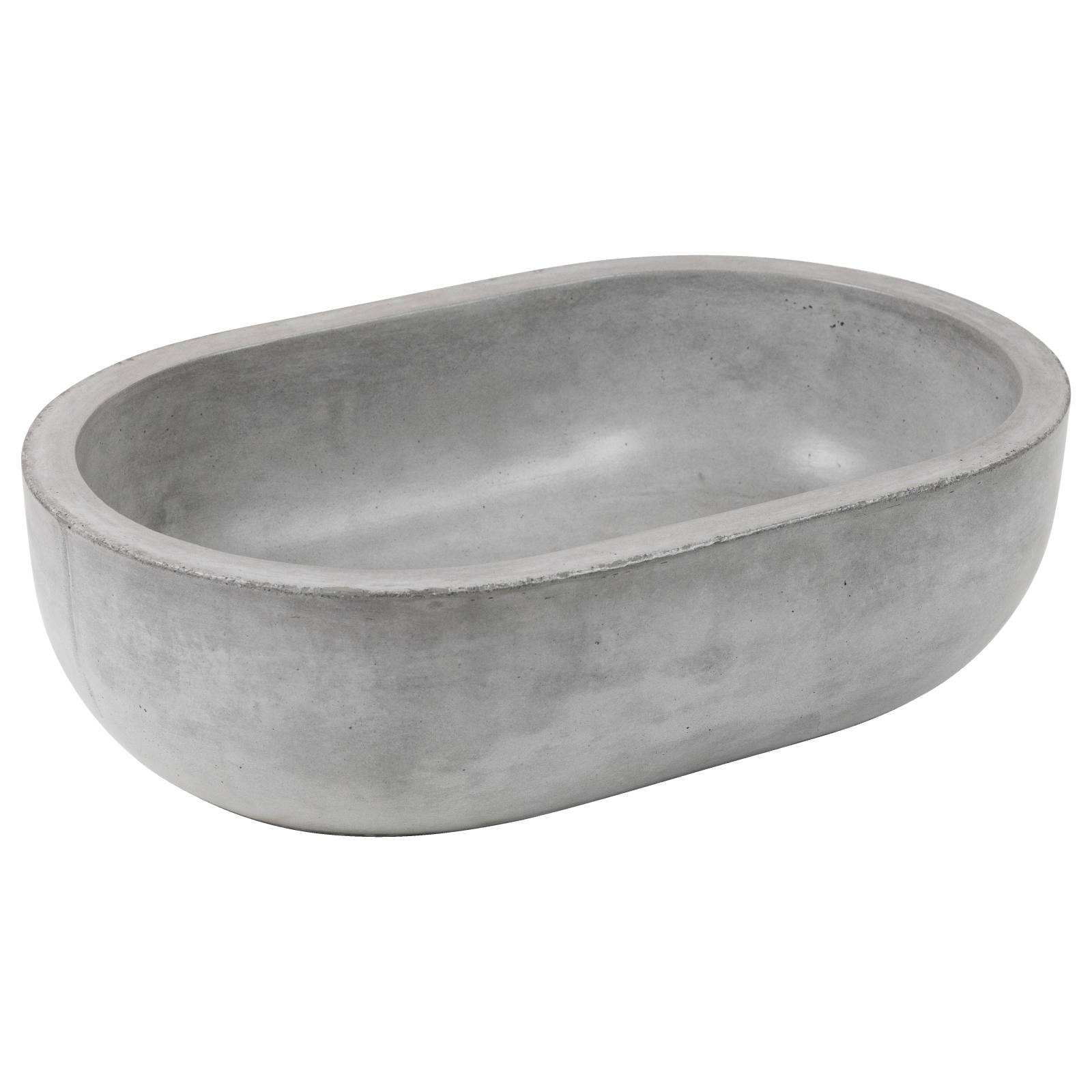 Bowman Oval Concrete Sink Grey Polished Concrete