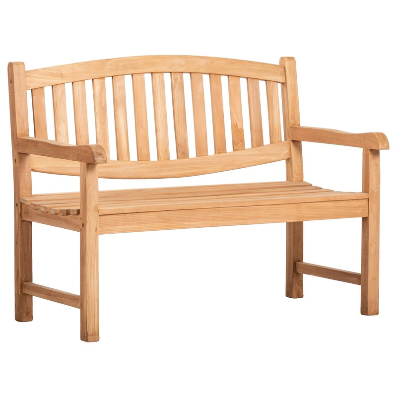 Buy Garden Bench Oval 120cm Teak, Raw Natural Teak MyDeal