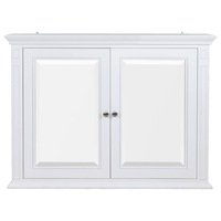 Montana 2 Door Mirror Cabinet, White Solid Wood Frame & Mdf