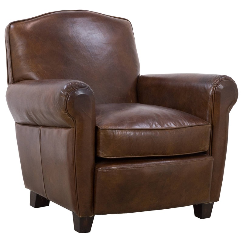 Buy Rita Leather Armchair Vintage Cigar Vintage Cigar+brown Leg Brown 