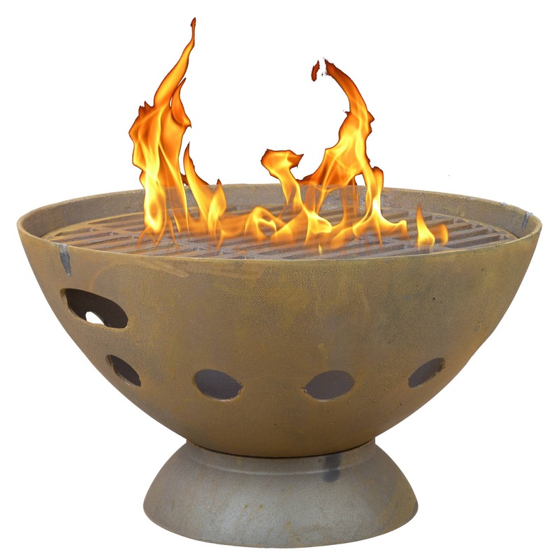 Buy Sahara 55cm Cast Iron Fire Pit, Rust MyDeal
