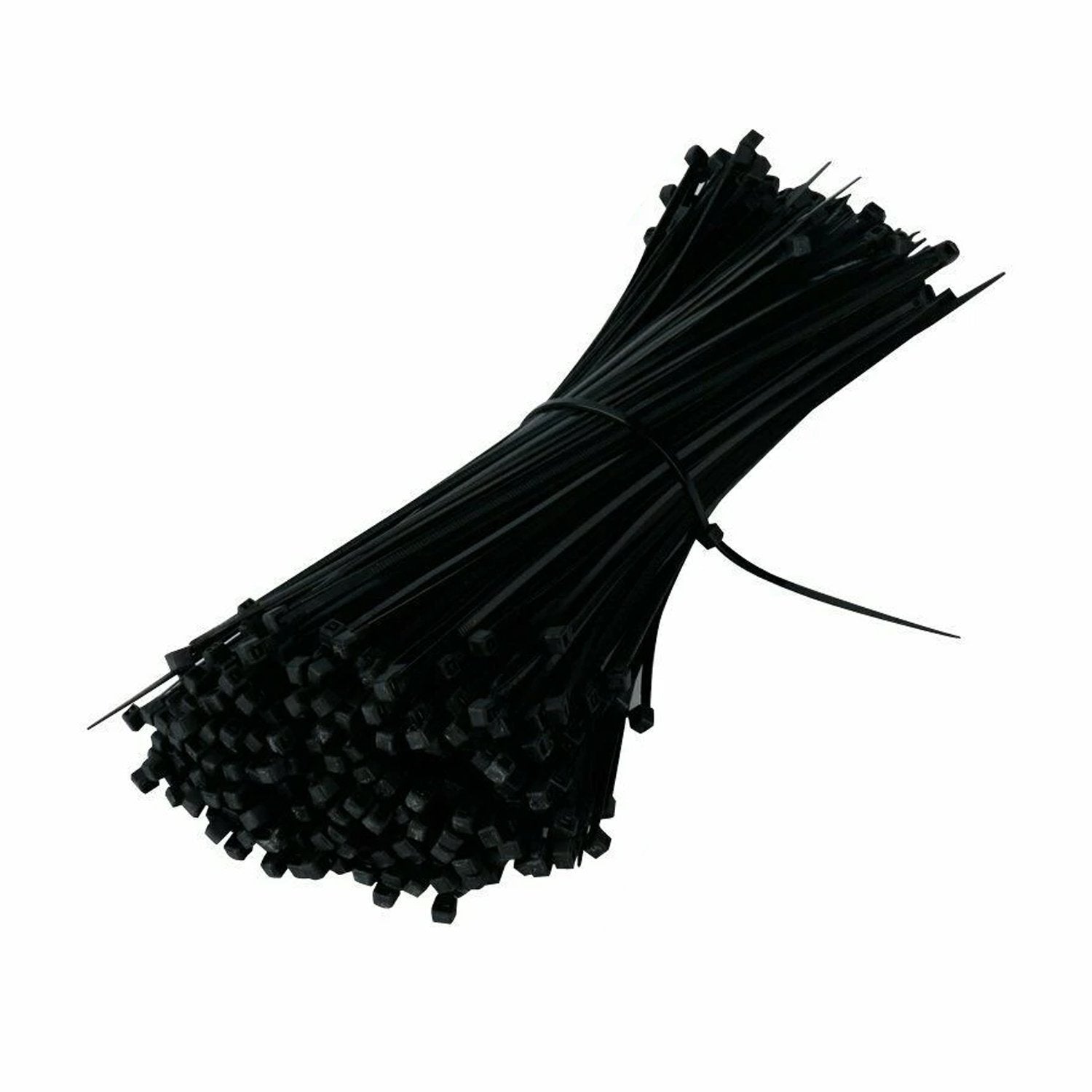 Black Nylon Cable Zip Ties - 100 pcs