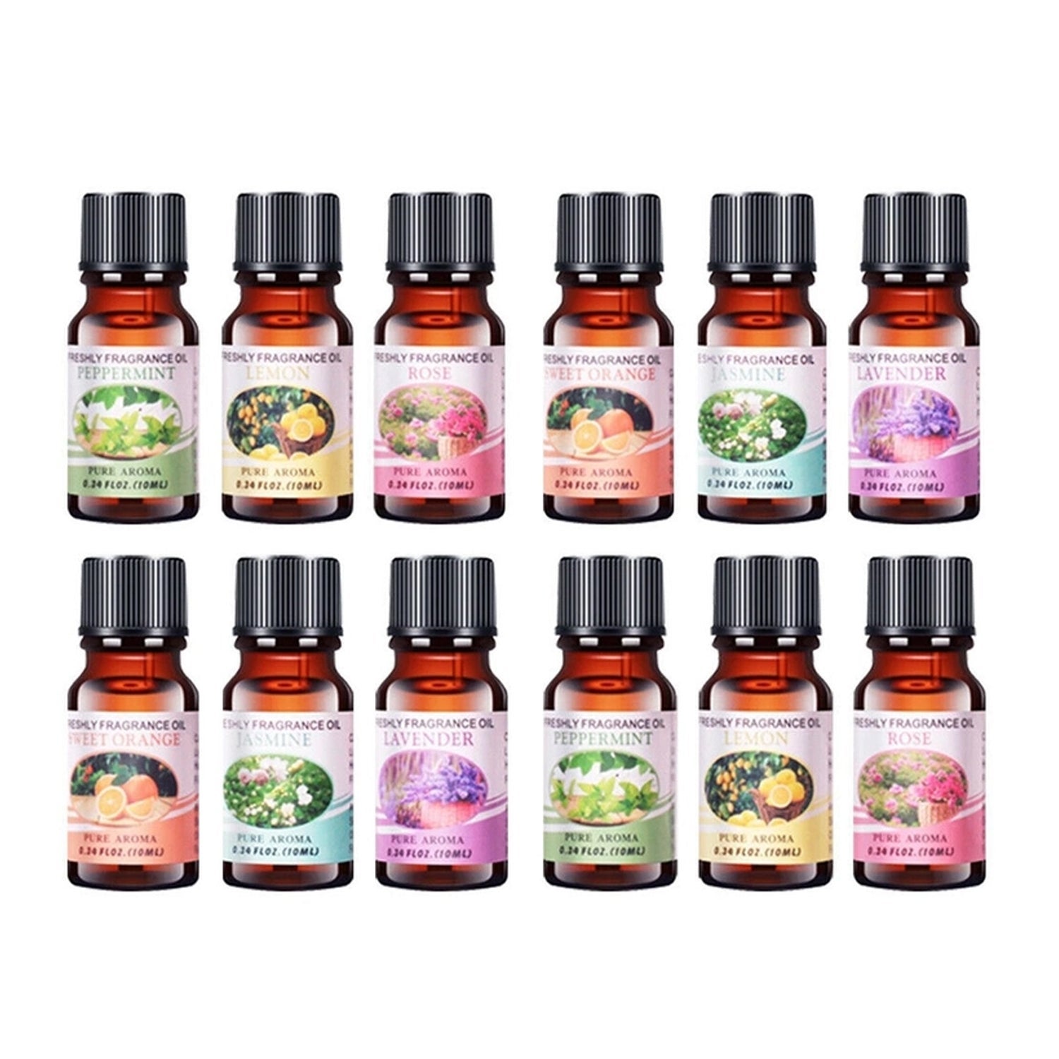 12x Essential Oils 100% Pure & Natural Aromatherapy Diffuser Essential Oil Set
