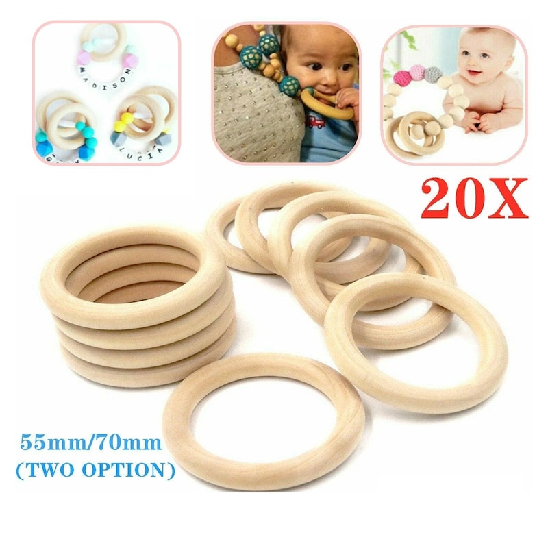 Buy Babys Natural Wood Ring Teether - 20x - MyDeal