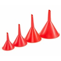 Red Plastic Funnel Kitchen Funnel Set - 4pcs