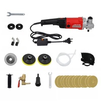 6 Speed Concrete and Wet Stone Polisher Kit with 12Pcs Diamond Pads