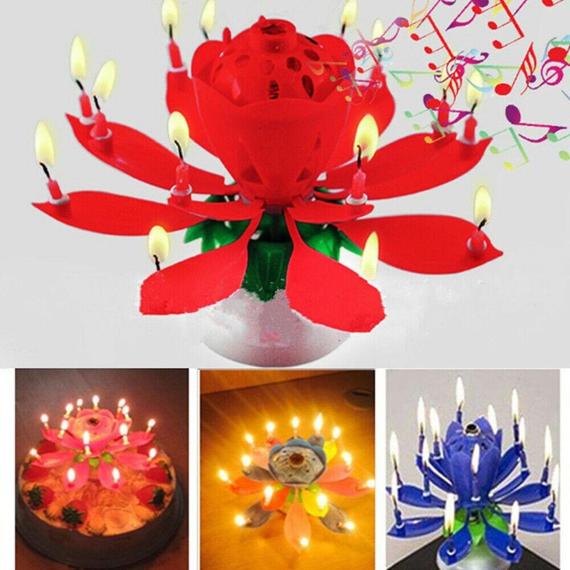 Buy Musical Rotating Birthday Cake Magic Candle 6 Colour MyDeal