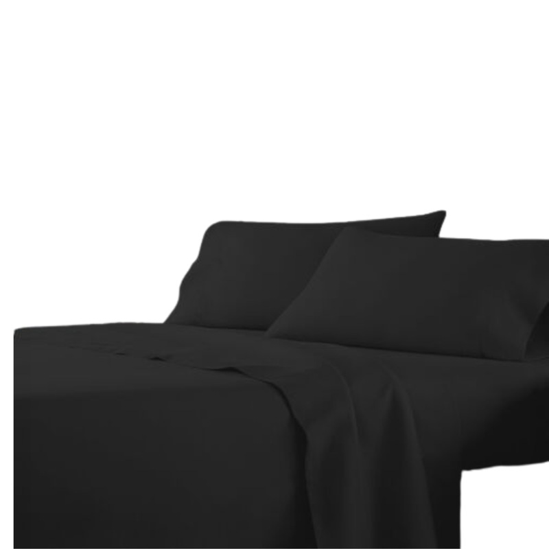 Buy Black 2000TC 4PCS Bed Sheet Set MyDeal