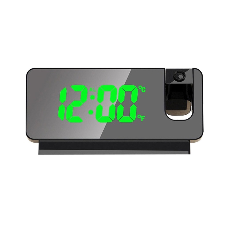 Buy Digital Green Light LED Alarm Clock with Projector Black MyDeal