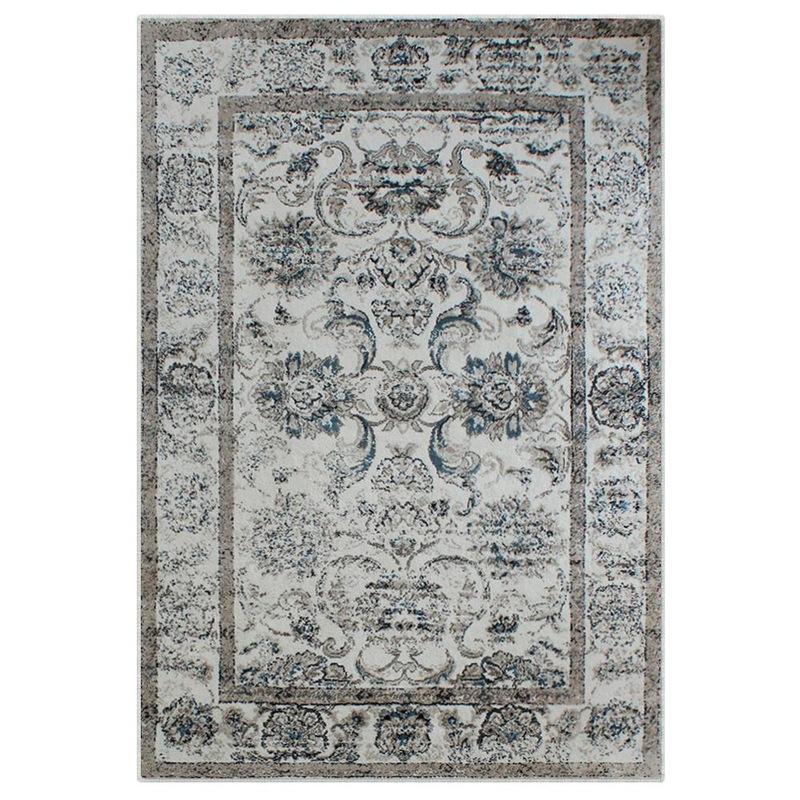 Buy Blue Cream Evanna VintageStyle Floor Area Traditional Soft Rug