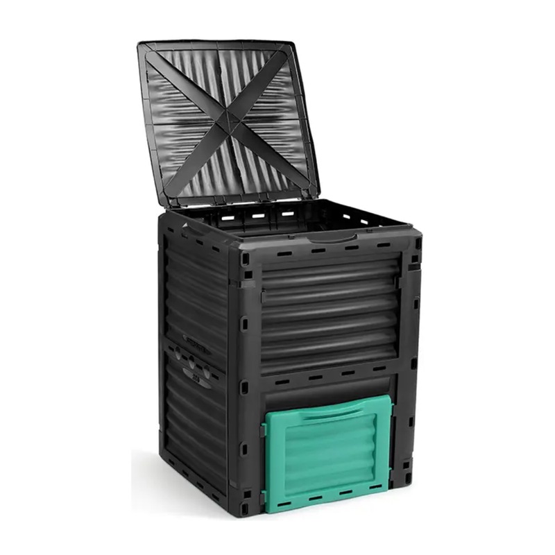 Buy Garden Waste and Recycling Compost Bin Black 290L MyDeal