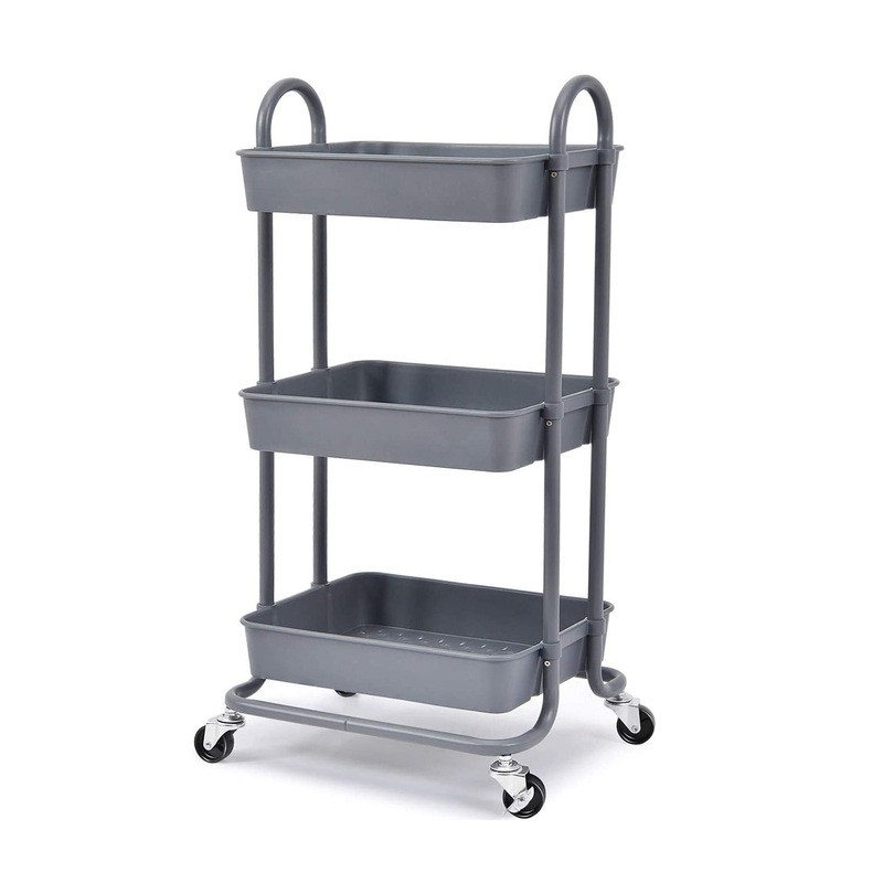 Buy 3 Tier Rolling Cart Storage Trolley Grey MyDeal