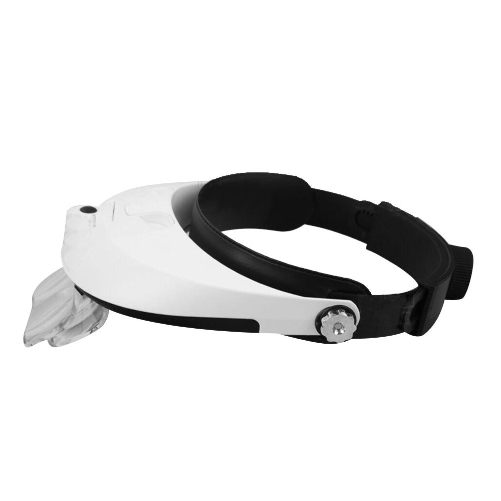 Headband 2 LED Lamp Light Jeweler Head Mounted Magnifier Magnifying Glass Loupe