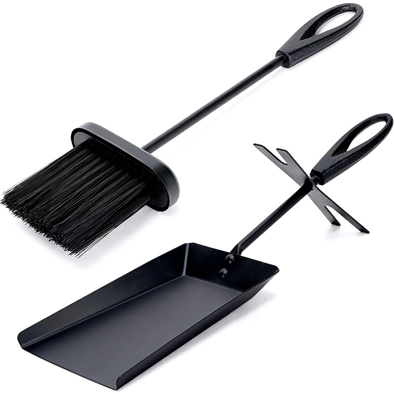 Buy Fire Pit Shovel Heavy Gauge Steel Tool Brush Set MyDeal