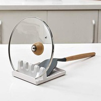 Kitchen Spoon Rest Non-Slip Pot Lid Holder with Drip Pad for Multiple Utensils for Stove Top