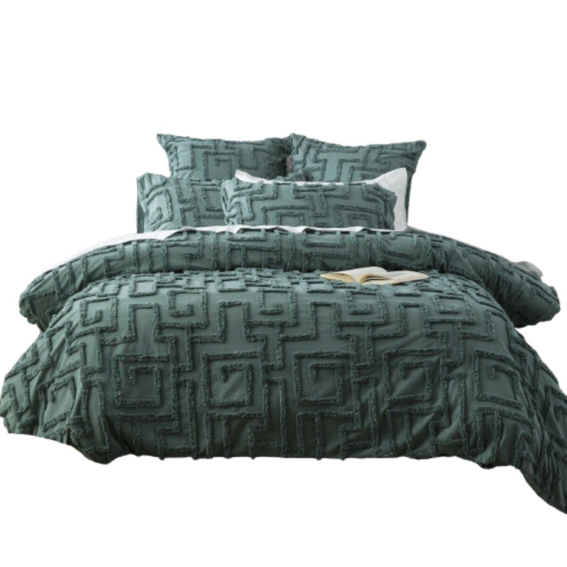 Buy Mineral Vintage Washed Cotton Chenille Quilt Cover Set MyDeal