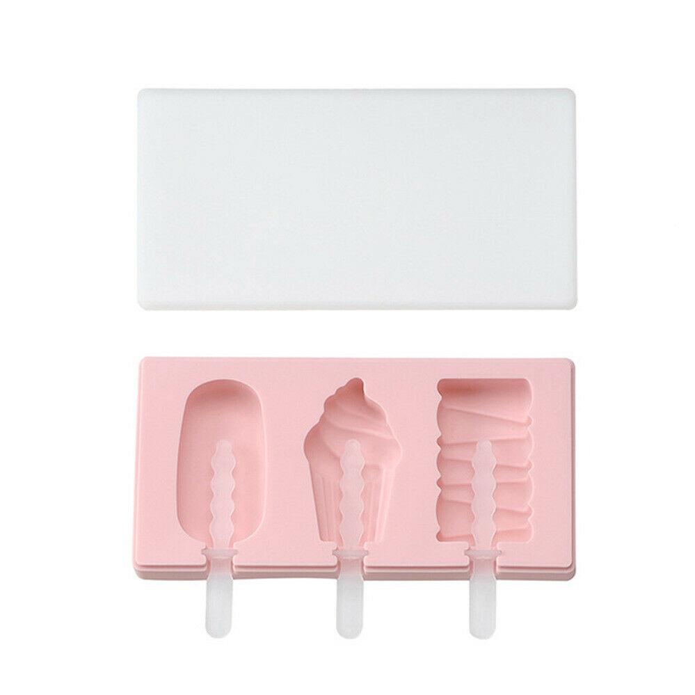 Kitchen DIY Ice Cream Popsicle Sticks Silicone Moulds