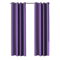 Purple Bedroom Window Curtains Pair of Eyelet Blackout Draperies 2x