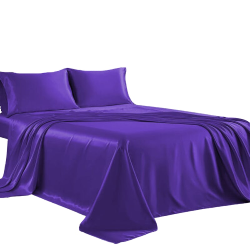Buy Purple Silk Satin Fitted Sheet MyDeal