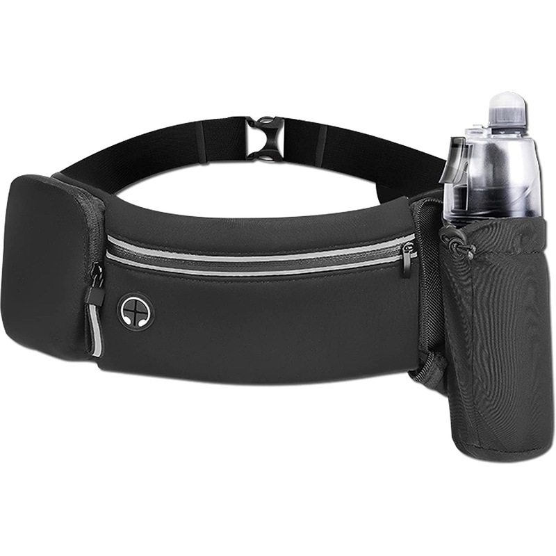 Buy Running Belt Bag with Water Bottle Holder Black MyDeal