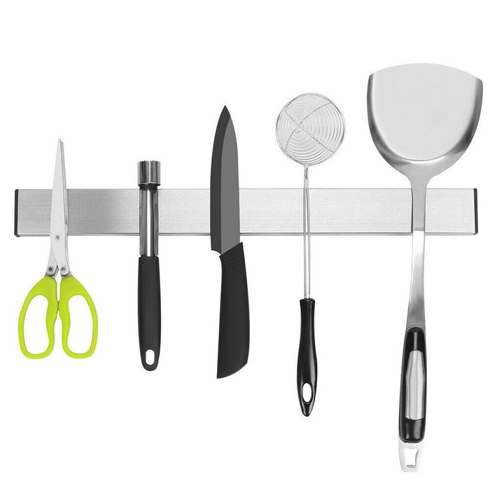 Black 304 SUS Knife Holder Utensil Rack Wall Mount Kitchen