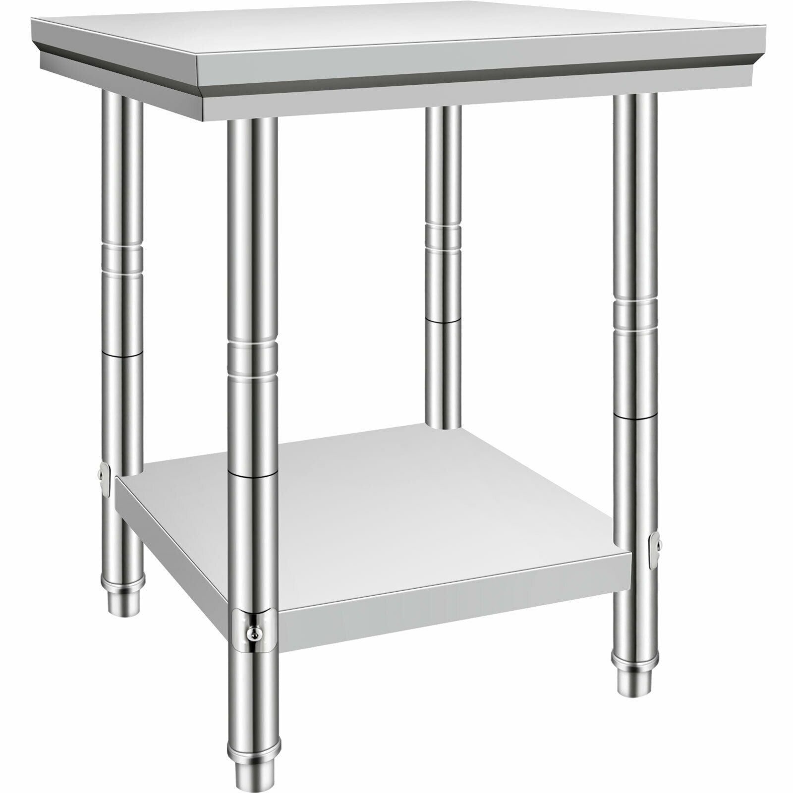 Stainless Steel Commercial Kitchen Bench Table - 610x610mm