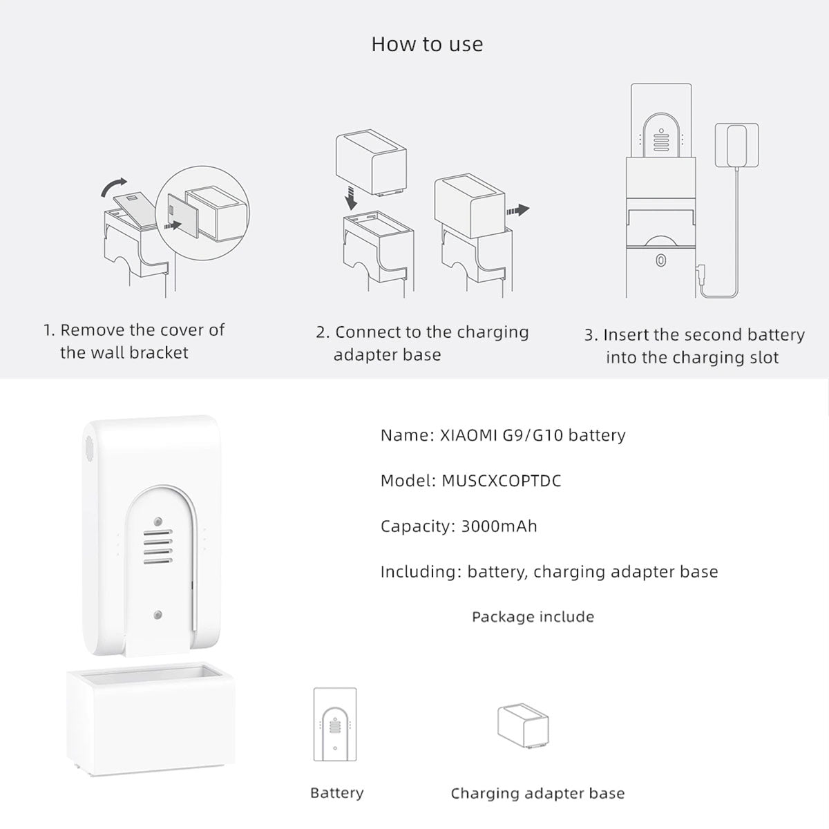 XIAOMI G9/G10 Stick Vacuum Cleaner 