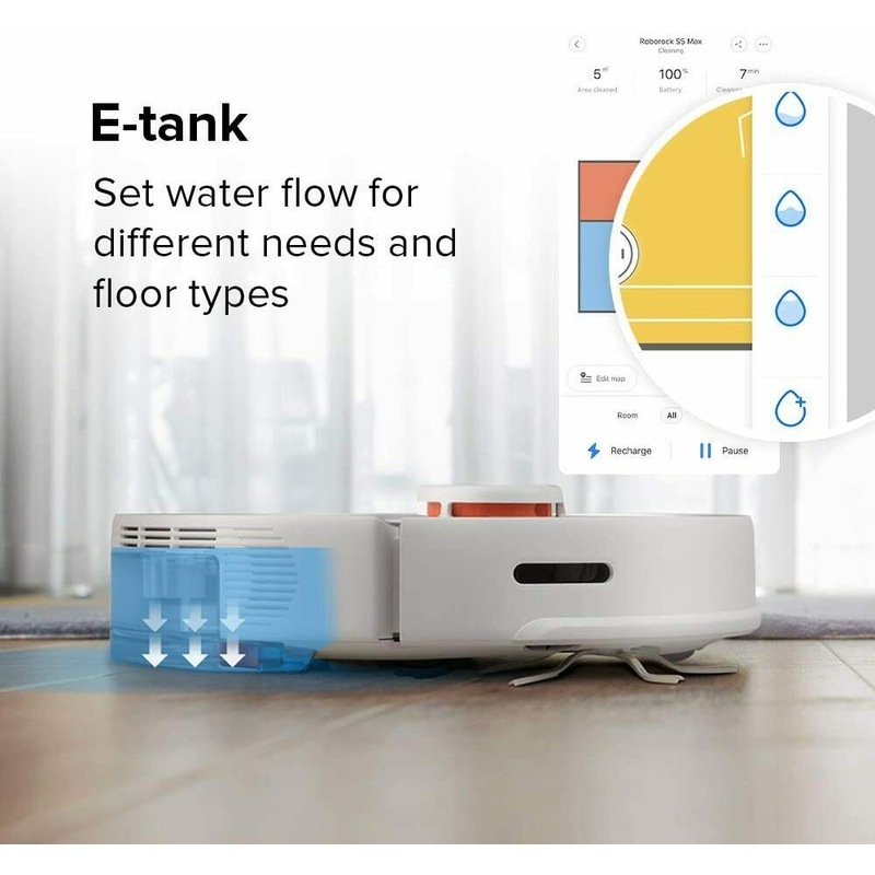 Roborock S5 Max Smart Robot Vacuum Mop Cleaner Australian Version White Mydeal Roborock S5 Max Smart Robot Vacuum Mop Cleaner Australian Version White Mydeal