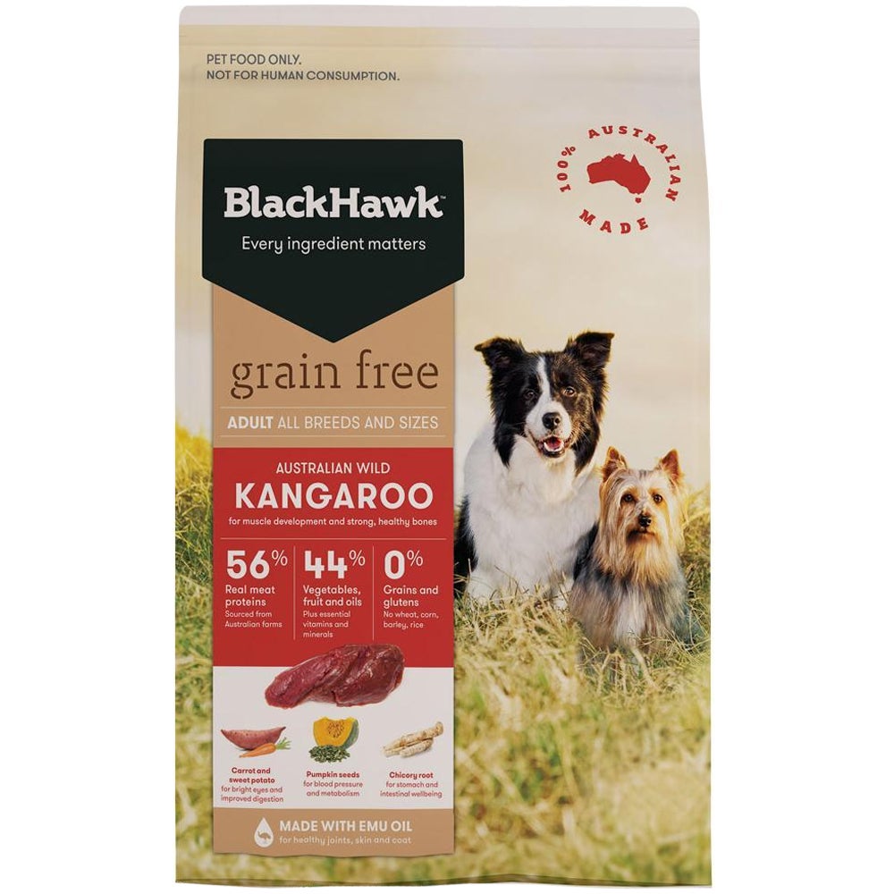 Black Hawk Adult All Breeds Grain Free Dog Food Kangaroo - 3 Sizes 