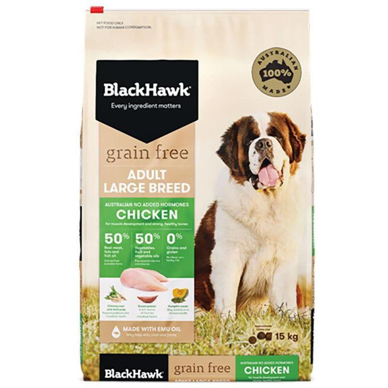 Buy Black Hawk Adult Large Breed Grain Free Dry Dog Food Chicken 15kg