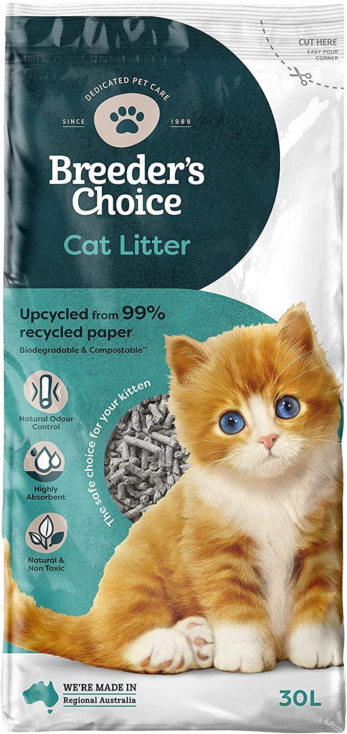Breeders Choice Biodegradable Natural Odour Control Cat Litter - 3 Sizes