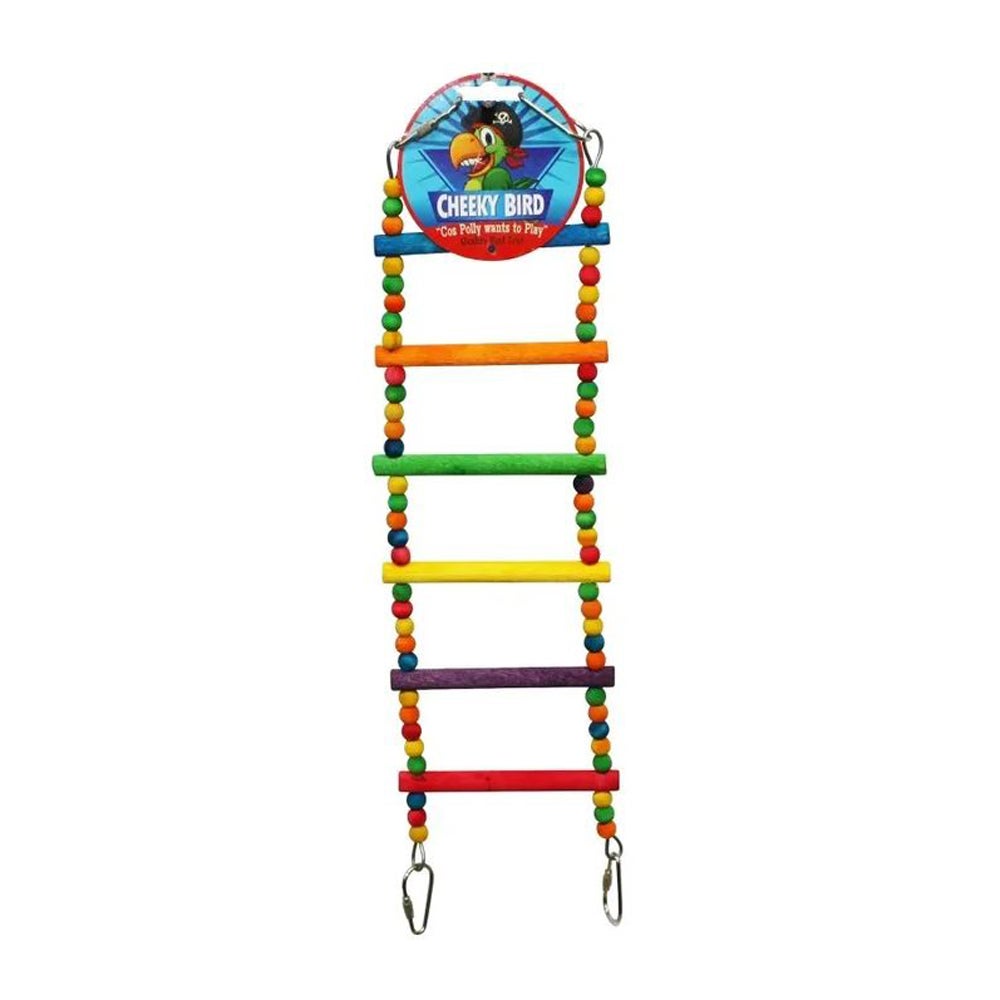 Cheeky Bird 6 Step Ladder Wooden Bird Toy w/ Beads