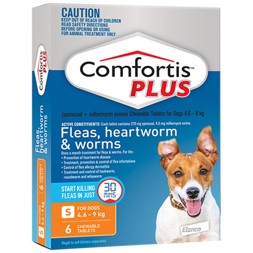 Comfortis Plus Fleas & Worms Treatment for Dogs 4.6-9kg Orange - 1 Size
