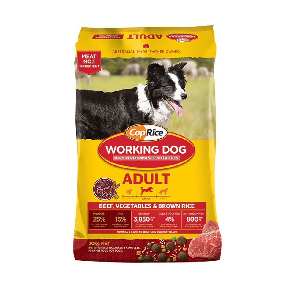 CopRice Working Dog Adult Dry Dog Food Beef Vegetables & Brown Rice 20kg